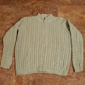 L.L. Bean Zip Up Cable Knit Sweater